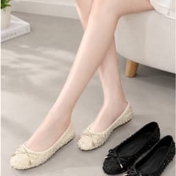 Giày Búp Bê Nữ SETINA Đế Bệt Kim Sa Mix Nơ Siêu Xinh Đi Nhẹ Chân Dễ Phối Đồ HotTrend B11 4