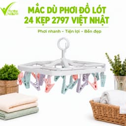 Mắc Dù Phơi Quần Áo 2797 Việt Nhật Lục Giác 24 Kẹp Đa Sắc Xoay 360 Độ Tiết Kiệm Diện Tích GD363 1