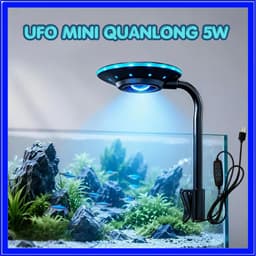 Đèn Kẹp UFO Mini Led Viền QL-V5C QuanLong, Cổng USB Điều Chỉnh 360 Độ, Công Suất 5W Cho Bể Mini 6