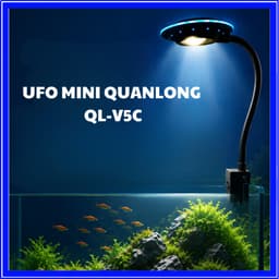 Đèn Kẹp UFO Mini Led Viền QL-V5C QuanLong, Cổng USB Điều Chỉnh 360 Độ, Công Suất 5W Cho Bể Mini 3