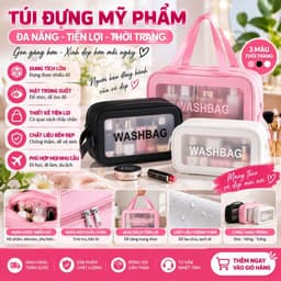 Túi Đựng Mỹ Phẩm Du Lịch Có Quai Xách - Túi Đựng Đồ Trang Điểm Skincare Chống Nước 1
