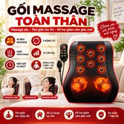 Gối Massage Toàn Thân Hồng Ngoại  Bi Đảo Chiều Hỗ Trợ Giảm Nhức Mỏi Toàn Thân Công Nghệ Nhật Bản 1