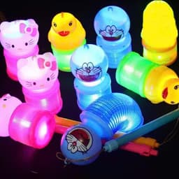 Đèn lồng lò xo xinh xắn hoạt hình có sẵn đèn led cho bé 4