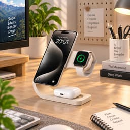 Đế Sạc 2 Trong 1 3DLUXI, Để Sạc Điện Thoại, Đồng Hồ Thông Minh Có chỗ để tại nghe không dây, In Từ Nhựa PLA/PETG An Toàn 6