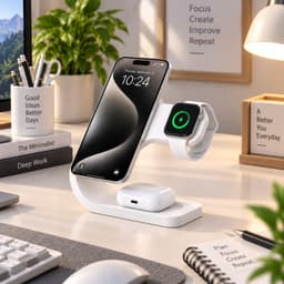 Đế Sạc 2 Trong 1 3DLUXI, Để Sạc Điện Thoại, Đồng Hồ Thông Minh Có chỗ để tại nghe không dây, In Từ Nhựa PLA/PETG An Toàn 8