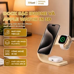 Đế Sạc 2 Trong 1 3DLUXI, Để Sạc Điện Thoại, Đồng Hồ Thông Minh Có chỗ để tại nghe không dây, In Từ Nhựa PLA/PETG An Toàn 1