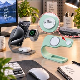 Đế Sạc 2 Trong 1 3DLUXI, Để Sạc Điện Thoại, Đồng Hồ Thông Minh Có chỗ để tại nghe không dây, In Từ Nhựa PLA/PETG An Toàn 9