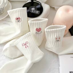 Sét 10 Đôi Tất Học Sinh Tông Màu Trắng Siêu Xinh, Tất Vớ Nữ Giá Rẻ Mã T22 2