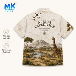 Set Bộ Bé Trai Safari Voyage MK Kids Áo Sơ Mi Cộc Tay Và Quần Short Đi Chơi Mùa Hè - Chất Lụa Mịn Thoáng Mát 2-10 Tuổi 8