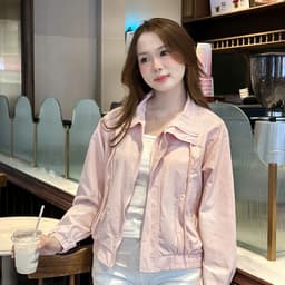 Áo khoác gió nữ  Retro 90s - Bomber jacket ngắn cổ bẻ, 4 màu pastel thời thượng, phong cách trẻ trung. 9