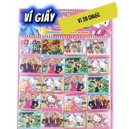 Vỉ 20 Chiếc Ví Giấy Có In Họa Tiết Hoạt Hình Cho Bé 1