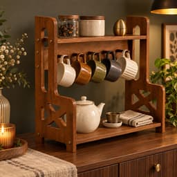 Kệ Treo Ly Gỗ 7COOKS 2 Tầng Có Móc Treo – Decor Góc Cà Phê, Bàn Trà, Khắc Tên Miễn Phí 7