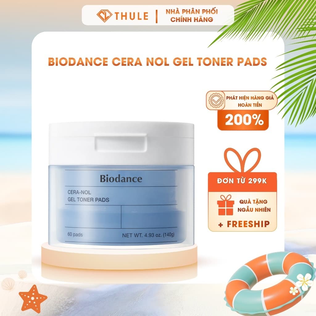 Miếng Toner Pads Biodance Cera-nol Gel Toner Pads 60 Miếng – Toner Pad Gel Hàn Quốc, Làm Dịu Da Nhạy Cảm, Phục Hồi Hàng