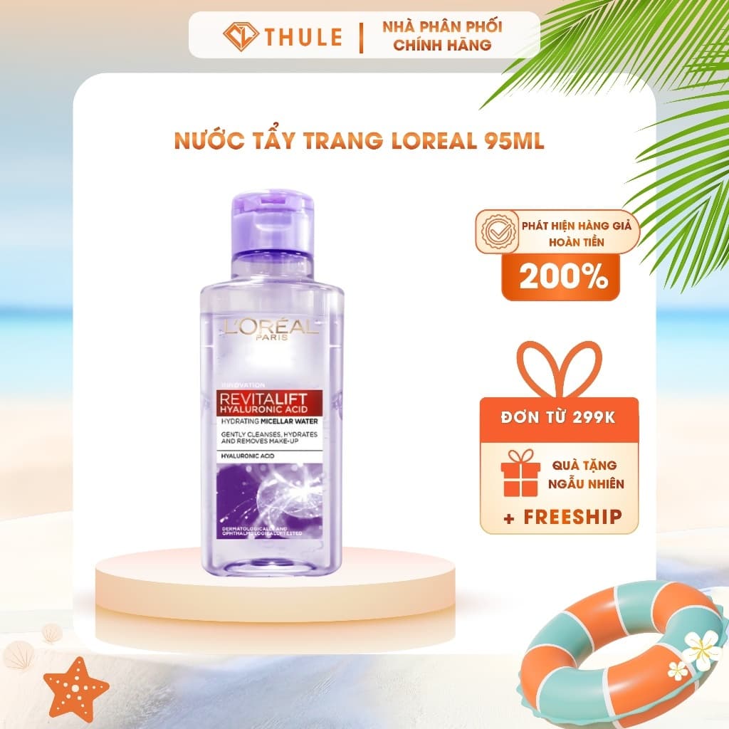 Nước tẩy trang L'Oréal Revitalift Hyaluronic Acid Micellar Water 95ml – Nước Tẩy Trang Cấp Ẩm, Làm Sạch Sâu Mà Không Khô