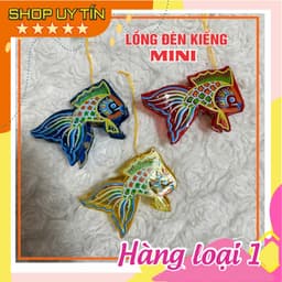 [size mini 10cm] Lồng đèn trung thu gương kiếng hình con cá thủ công truyền thống decor trang trí 1