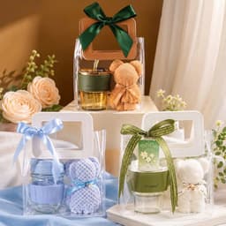 Set quà tặng cốc thủy tinh kèm gấu khăn và túi trong suốt, hộp quà xinh xắn tặng sinh nhật-Phụ kiện xinh Vân Lee 2