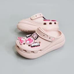 Dép crush unisex đế cao 6 phân full nhựa EVA cao cấp tặng kèm 10 jibbitz sticker, dép sục crush nam nữ đế bánh mỳ 6-7cm 8