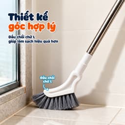Chổi Cọ Nhà Vệ Sinh Cán Dài Đầu Chữ L Đa Năng TORO, Cây Chà Sàn Nhà Tắm Chà Khe Hẹp Góc Tường, Cửa Sổ Tiện Lợi 2