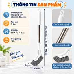 Chổi Cọ Nhà Vệ Sinh Cán Dài Đầu Chữ L Đa Năng TORO, Cây Chà Sàn Nhà Tắm Chà Khe Hẹp Góc Tường, Cửa Sổ Tiện Lợi 9