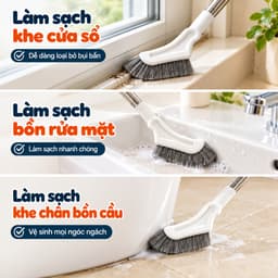 Chổi Cọ Nhà Vệ Sinh Cán Dài Đầu Chữ L Đa Năng TORO, Cây Chà Sàn Nhà Tắm Chà Khe Hẹp Góc Tường, Cửa Sổ Tiện Lợi 6
