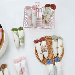 [CÓ SỈ] Set 2 cà rốt cầm tay chống giật mình cho bé khi ngủ, đồ ôm tay cho bé muslin mềm mại -LP.Mom 4