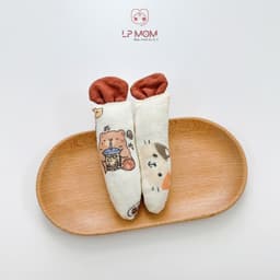 [CÓ SỈ] Set 2 cà rốt cầm tay chống giật mình cho bé khi ngủ, đồ ôm tay cho bé muslin mềm mại -LP.Mom 8