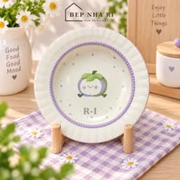 [ BepNhaRi ] Bộ Bát Đĩa Gốm Sứ Họa Tiết Măng Cụt CƠ BẢN - Gốm Sứ Cao Cấp Độc Đáo, Sang Trọng Cho Bàn Ăn Gia Đình 5