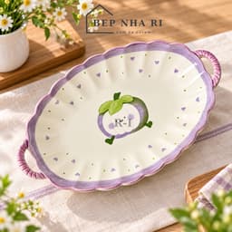 Bộ Bát Đĩa Gốm Sứ Họa Tiết Măng Cụt CAO CẤP Dùng Cho Bữa Ăn Gia Đình, Quà Tặng Tân Gia Ý Nghĩa 5