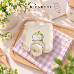 [ BepNhaRi ] Bộ Bát Đĩa Gốm Sứ Họa Tiết Măng Cụt CƠ BẢN - Gốm Sứ Cao Cấp Độc Đáo, Sang Trọng Cho Bàn Ăn Gia Đình 7