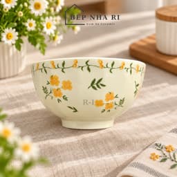 Bộ Bát Đĩa Gốm Sứ Hoa Cúc Vàng CƠ BẢN Dùng Cho Bữa Ăn Gia Đình, Quà Tặng Tân Gia Ý Nghĩa 6