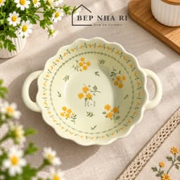 Bộ Bát Đĩa Gốm Sứ Hoa Cúc Vàng CƠ BẢN Dùng Cho Bữa Ăn Gia Đình, Quà Tặng Tân Gia Ý Nghĩa 7