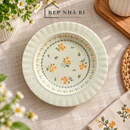 Bộ Bát Đĩa Gốm Sứ Hoa Cúc Vàng CƠ BẢN Dùng Cho Bữa Ăn Gia Đình, Quà Tặng Tân Gia Ý Nghĩa 8