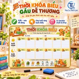[Tặng 2 bút viết bảng] Bảng Thời Khóa Biểu Cho Bé Viết Xóa Tái Sử Dụng, Lịch Học Tuần Học Sinh 2