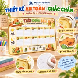 [Tặng 2 bút viết bảng] Bảng Thời Khóa Biểu Cho Bé Viết Xóa Tái Sử Dụng, Lịch Học Tuần Học Sinh 4