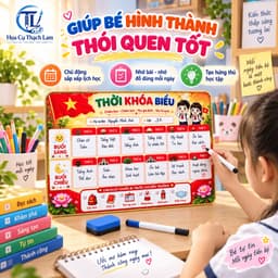 [Tặng 2 bút viết bảng] Bảng Thời Khóa Biểu Cho Bé Viết Xóa Tái Sử Dụng, Lịch Học Tuần Học Sinh 9