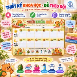 [Tặng 2 bút viết bảng] Bảng Thời Khóa Biểu Cho Bé Viết Xóa Tái Sử Dụng, Lịch Học Tuần Học Sinh 6