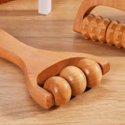 Lăn Massage gỗ cầm tay 3 bi trơn và Con lăn massage ngón tay Kinh tuyến 2 đầu 2026. LMS 3
