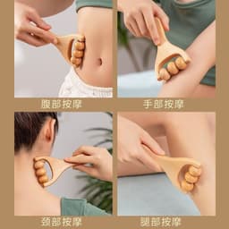 Lăn Massage gỗ cầm tay 3 bi trơn và Con lăn massage ngón tay Kinh tuyến 2 đầu 2026. LMS 6
