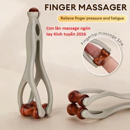 Lăn Massage gỗ cầm tay 3 bi trơn và Con lăn massage ngón tay Kinh tuyến 2 đầu 2026. LMS 8