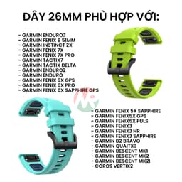 Dây Đồng Hồ Gar-min Quick Fit Size 22mm 26mm, Fenix 7 6 5, Gar-min 935 945 955 965 Enduro 2