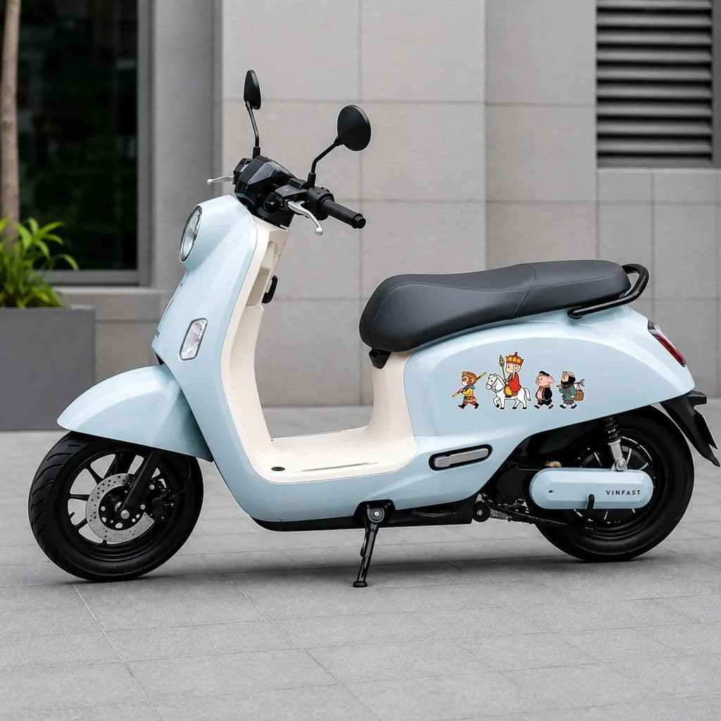 Sticker Chống Nước Hình Dán Thầy Trò Đường Tăng Dán Xe, Dán Trang Trí - chất liệu decal siêu nét,siêu bền, chống nước