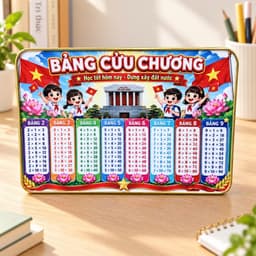 Bảng Cửu Chương, Bảng Thời Khóa Biểu Tráng Gương Cao Cấp - Tặng Bút Viết - KT 20x30cm - Quà Tặng Học Sinh - Bách Mộc 9