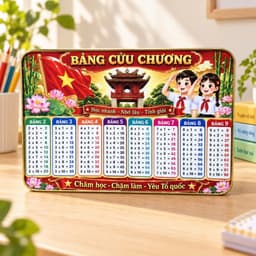 Bảng Cửu Chương, Bảng Thời Khóa Biểu Tráng Gương Cao Cấp - Tặng Bút Viết - KT 20x30cm - Quà Tặng Học Sinh - Bách Mộc 8