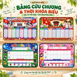 Bảng Cửu Chương, Bảng Thời Khóa Biểu [ TẶNG BÚT VIẾT ] In Tráng Gương  tiện lợi và ý nghĩa cho bé - Bách Mộc 8