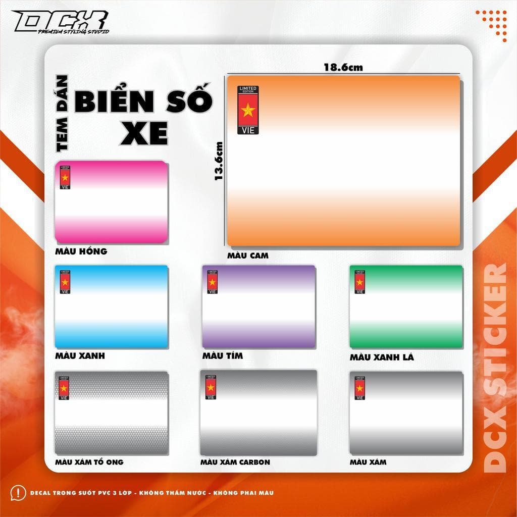 KTX DECAL DÁN BIỂN SỐ XE MÁY | DECAL PVC 3 LỚP, KHÔNG THẤM NƯỚC, KHÔNG PHAI MÀU