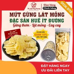 Mứt Gừng Huế Mứt Gừng Lát Mỏng | Mứt Gừng Vị Cay Thơm Ít Ngọt Truyền Thống 1