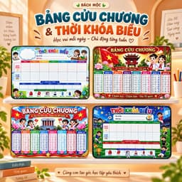 Bảng Cửu Chương, Bảng Thời Khóa Biểu [ TẶNG BÚT VIẾT ] In Tráng Gương  tiện lợi và ý nghĩa cho bé - Bách Mộc 2