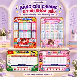 Bảng Cửu Chương, Bảng Thời Khóa Biểu [ TẶNG BÚT VIẾT ] In Tráng Gương  tiện lợi và ý nghĩa cho bé - Bách Mộc 9
