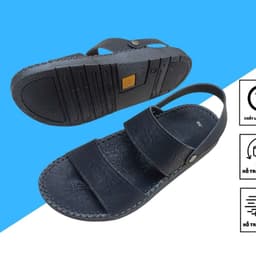 Dép quai hậu nam , Sandal nam hai quai ngang  đế lõm ôm chân  may khâu thủ công chắc chắn ba màu nâu đen xám trẻ trung 2