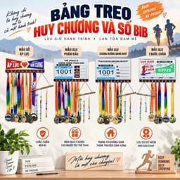 🏅 BẢNG TREO HUY CHƯƠNG VA BIB – LƯU GIỮ MỌI CỘT MỐC VINH QUANG 🏃 1
